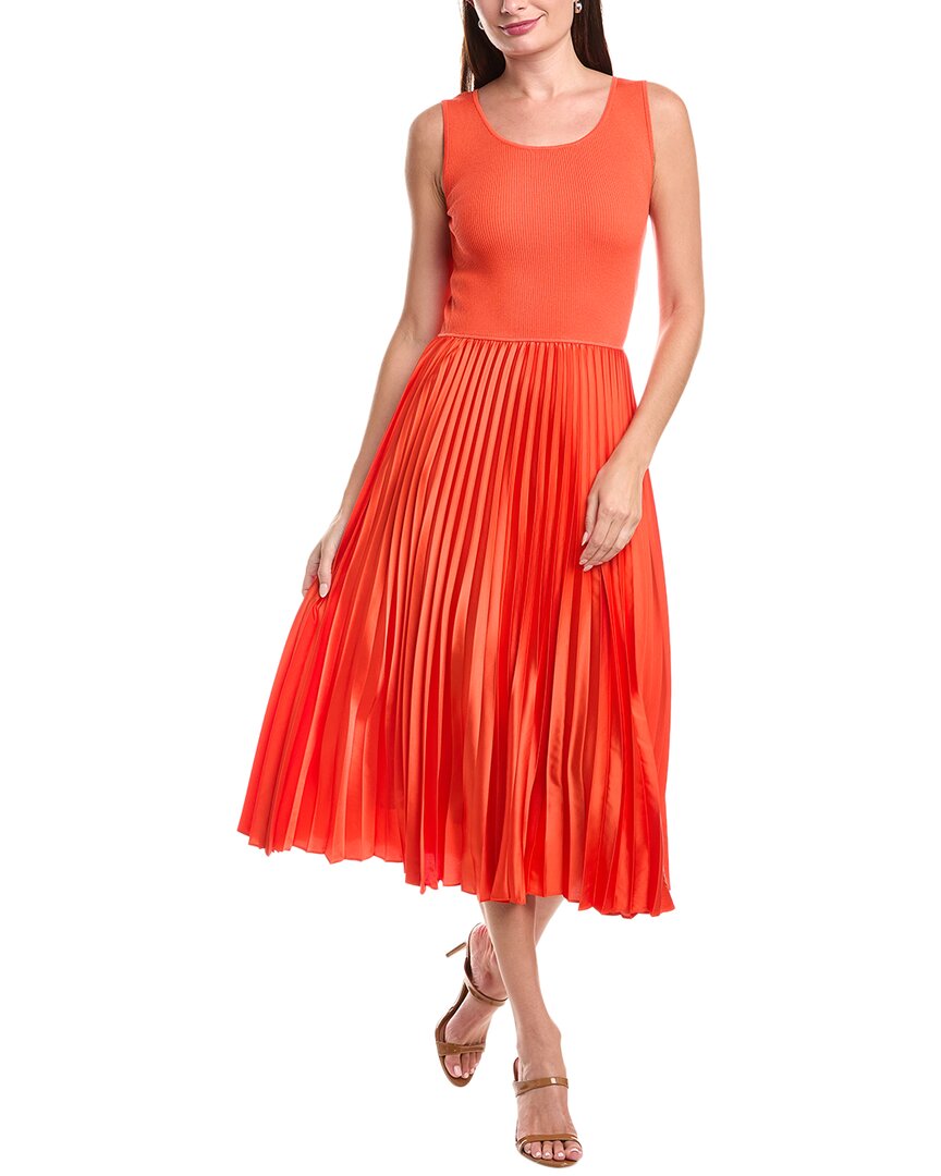 Elie Tahari The Mave Mixed Media Sweaterdress In Orange