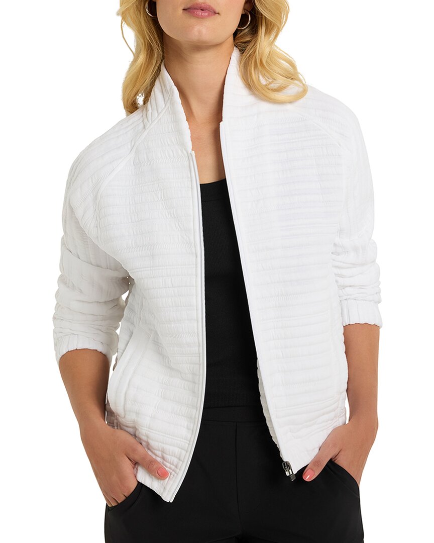 Nic + Zoe Textured Stripe Zip Front Jacket