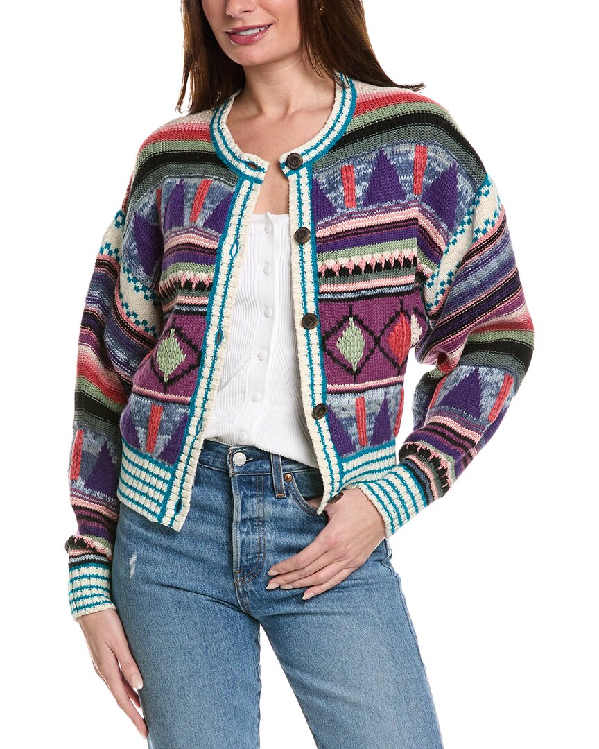 Shop Mother The Soaring High Alpaca-blend Cardigan In Purple