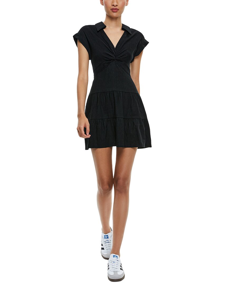 Shop Alice And Olivia Alice + Olivia Mila Linen-blend Mini Dress