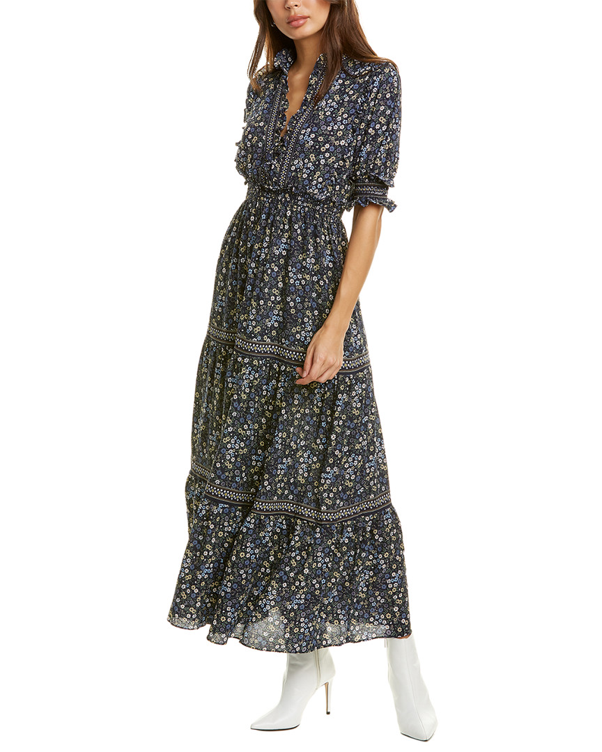 Max Studio Tiered Maxi Dress Women's Blue S | eBay