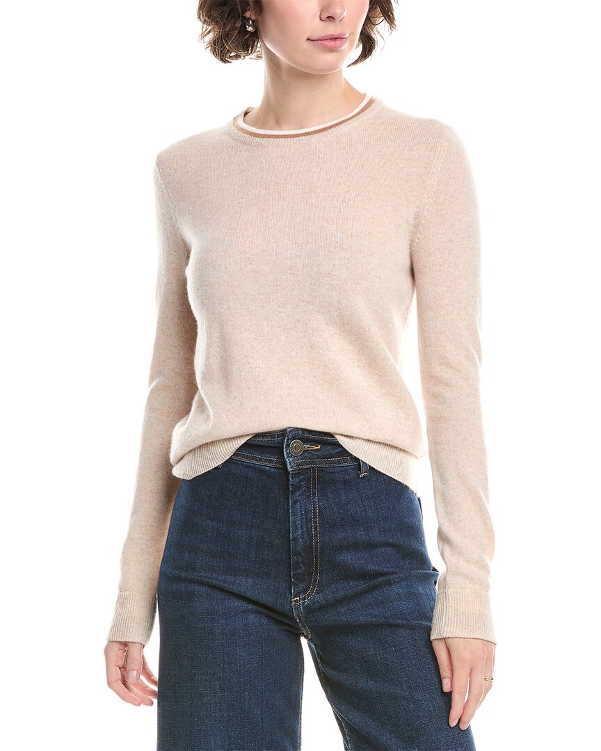 Incashmere Ringer Cashmere Sweater In White