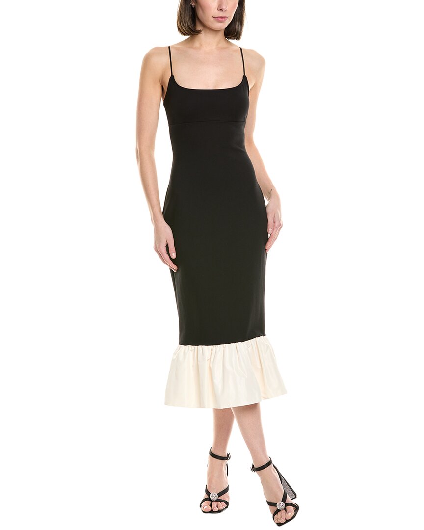 Staud Faridah Midi Dress In Black