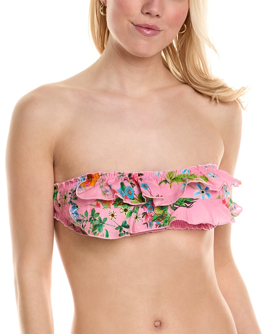 Shop Cynthia Rowley Flirt Ruffle Bikini Top In Pink