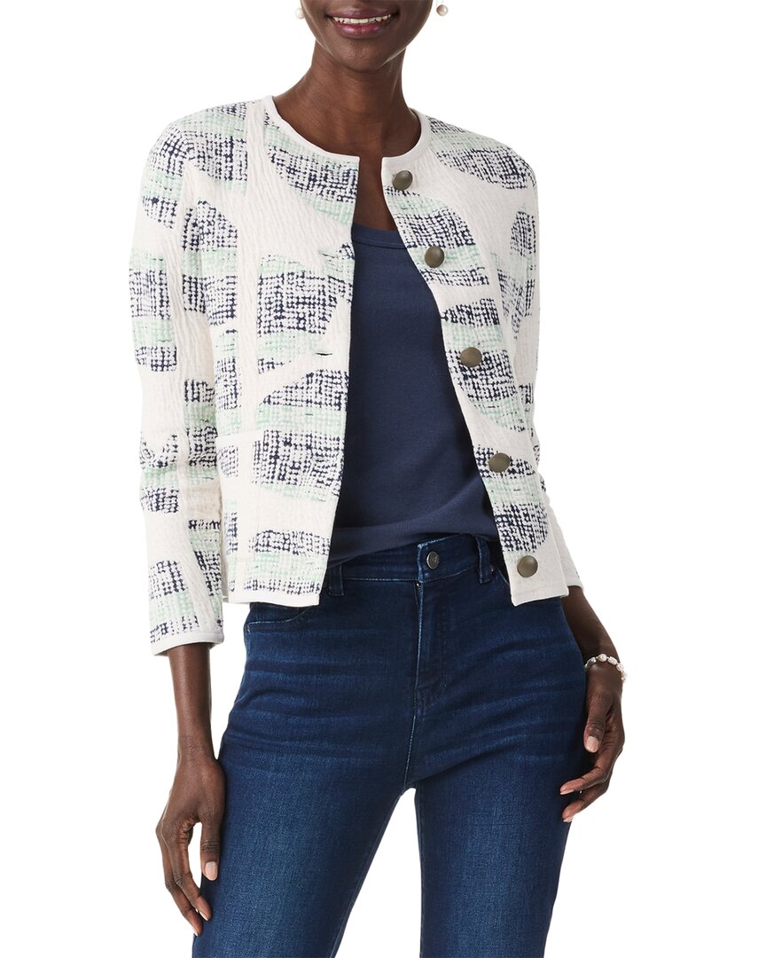 Nic + Zoe Nic+zoe Circle Sequence Three-quarter Sleeve Knit Jacket