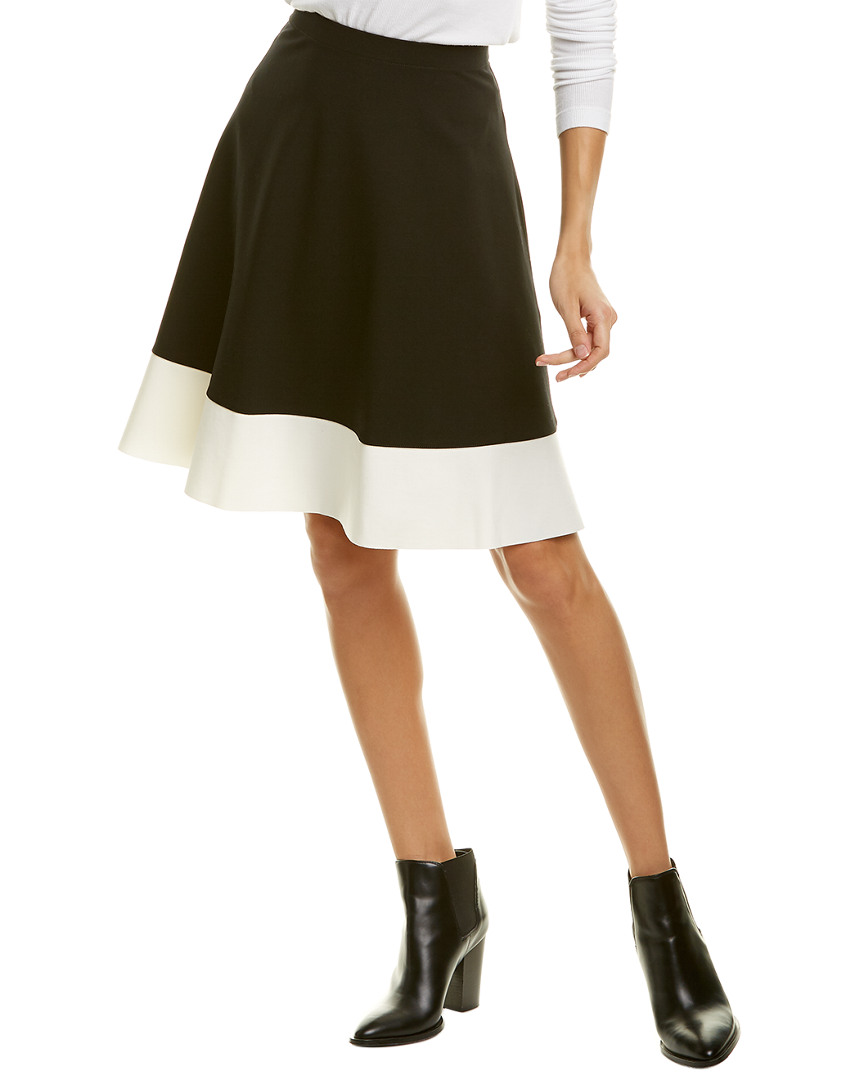 Image of Three Dots Ponte Colorblocked A-Line Skirt