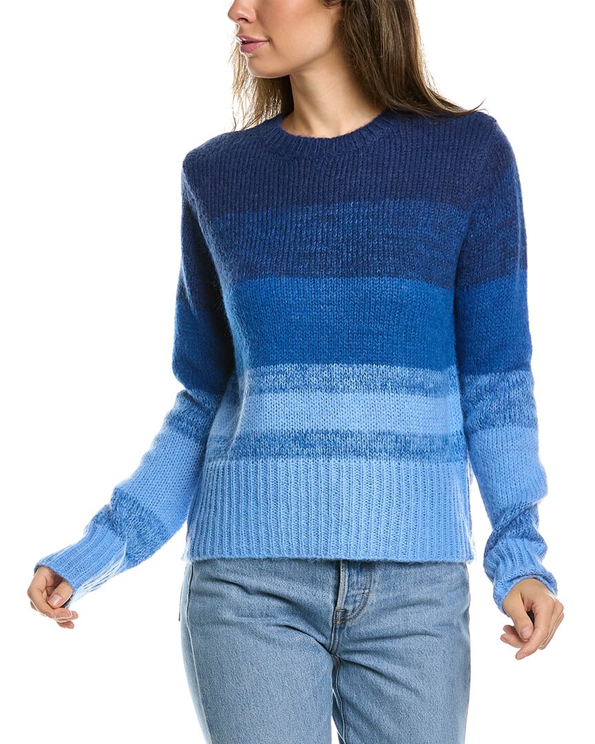 Shop Lea & Viola Ombre Wool-blend Sweater In Blue