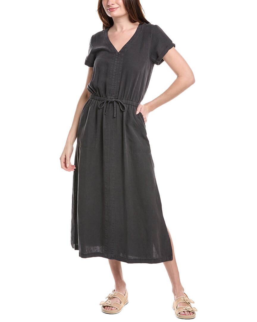 Splendid Juniper Linen-blend Midi Dress In Black