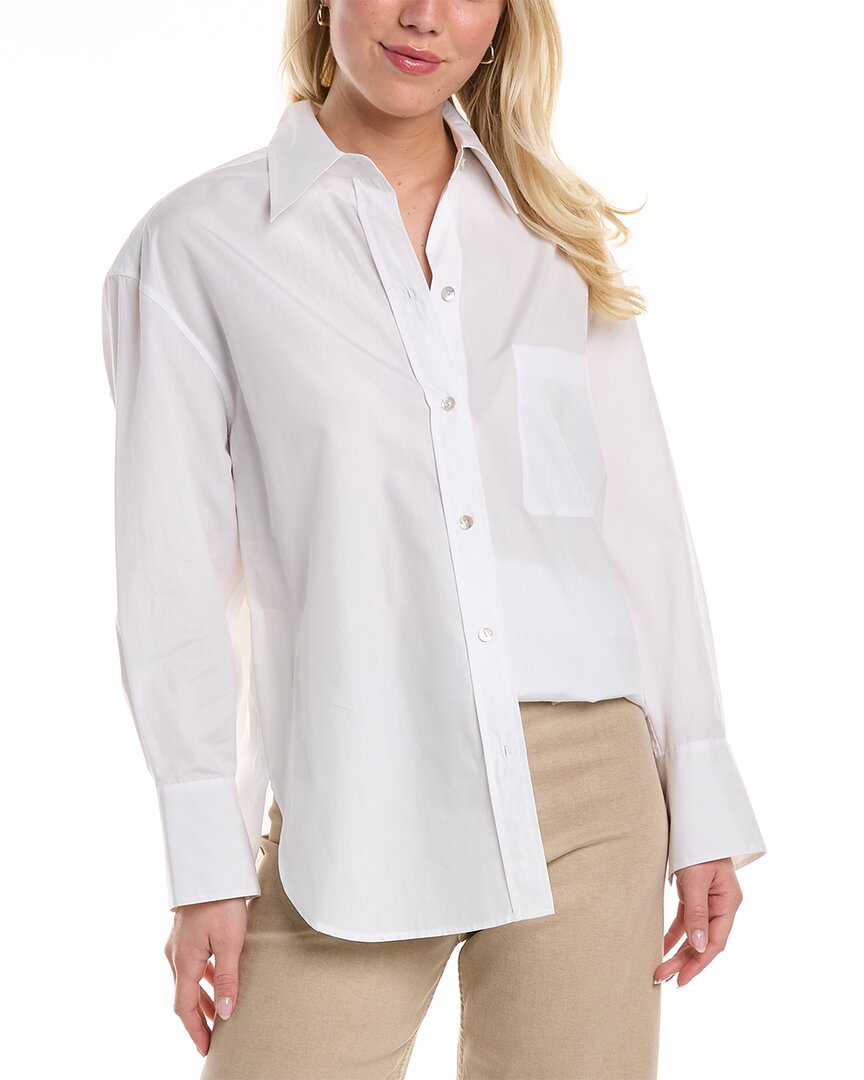 Shop Vince Oversized Shirt In White
