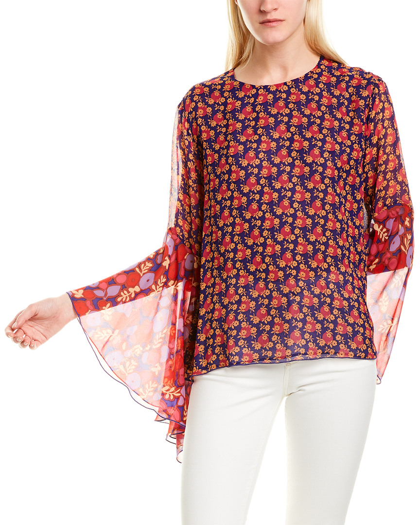 Image of Anna Sui Daisy Dot Silk Blouse