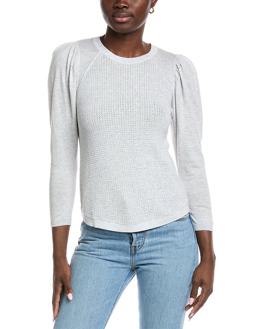 Autumn Cashmere Raglan Thermal Cardigan In Gray