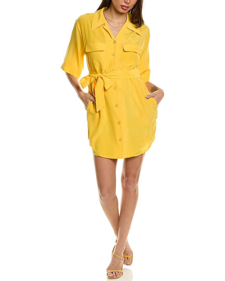 Shop Equipment Mila Silk Shirtdress In Yellow