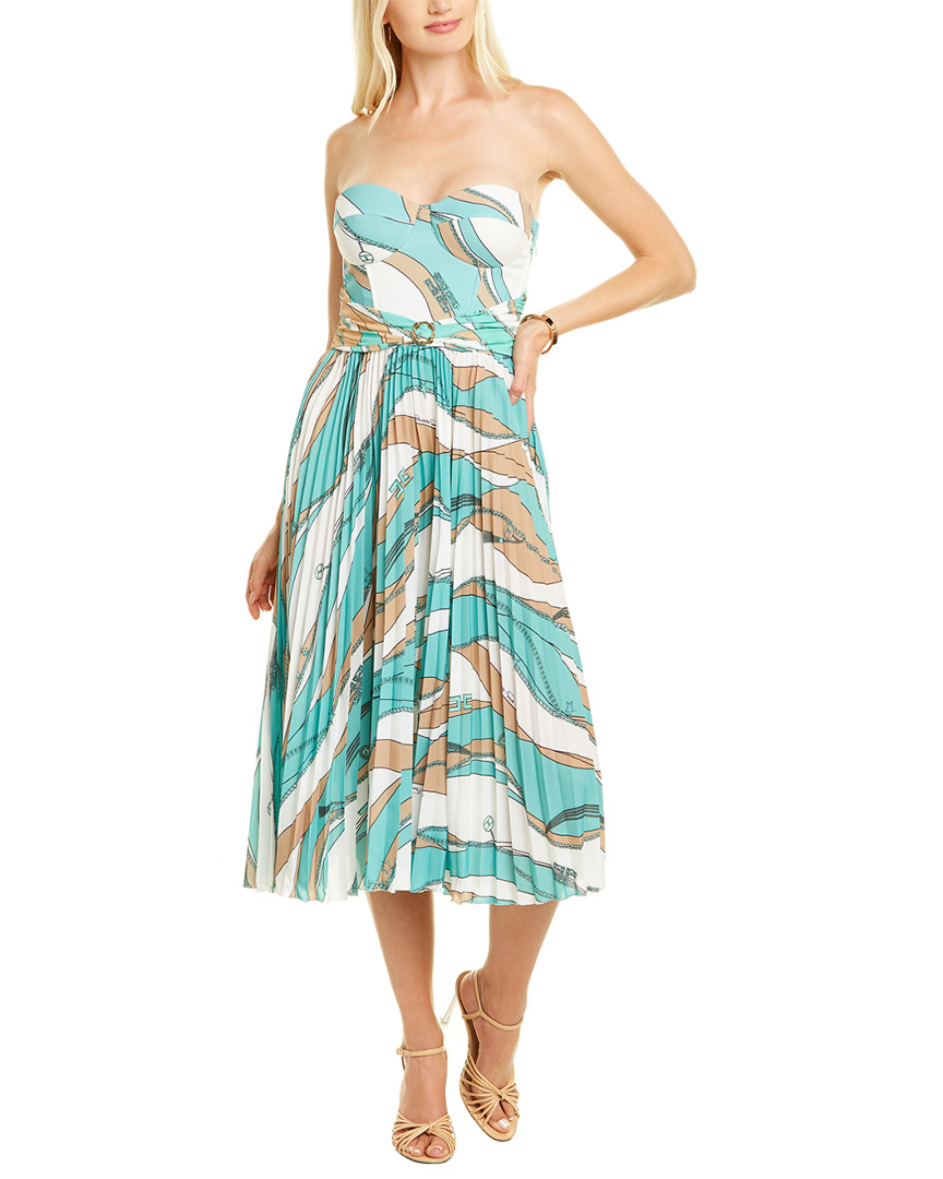 Image of Elisabetta Franchi Pleated Midi Dress
