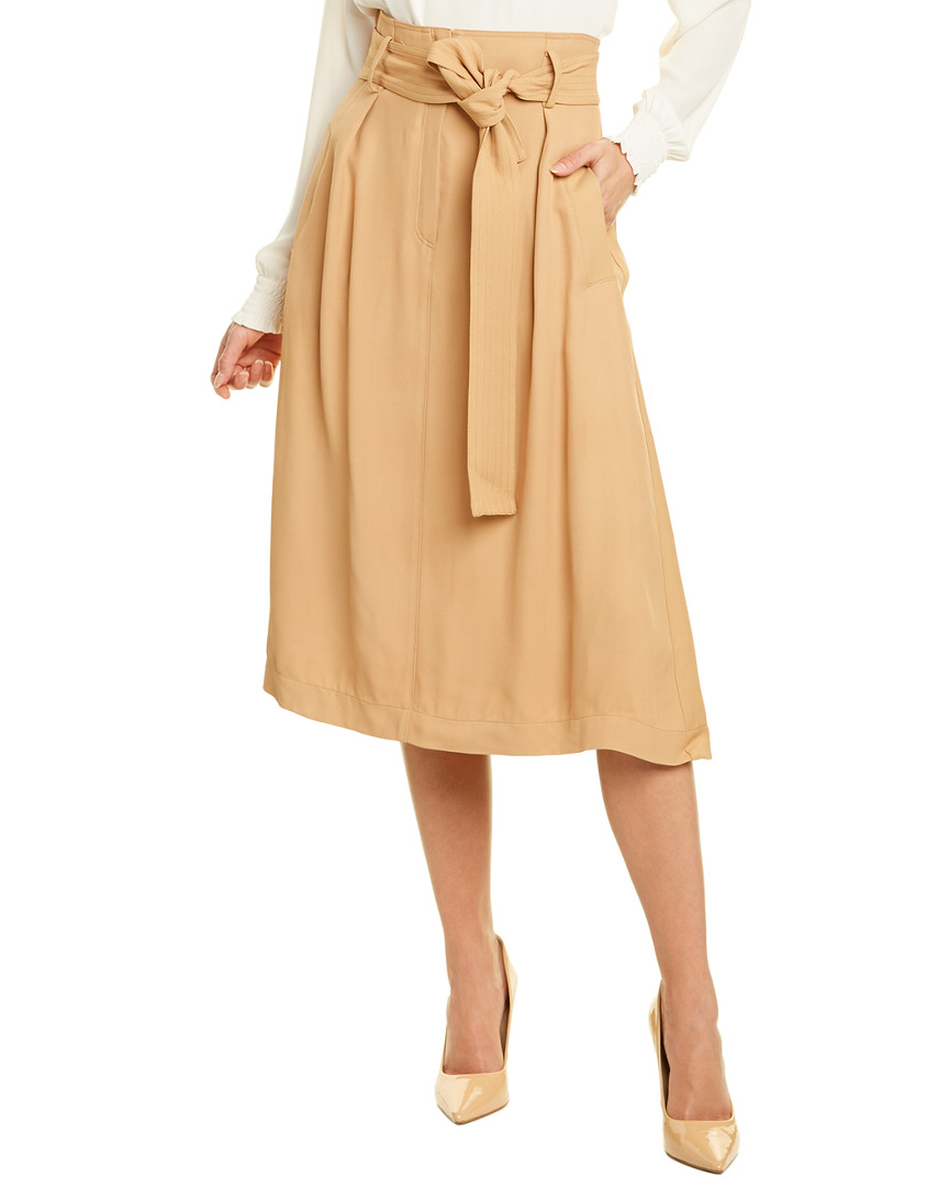 Image of Elisabetta Franchi Belted Midi Skirt