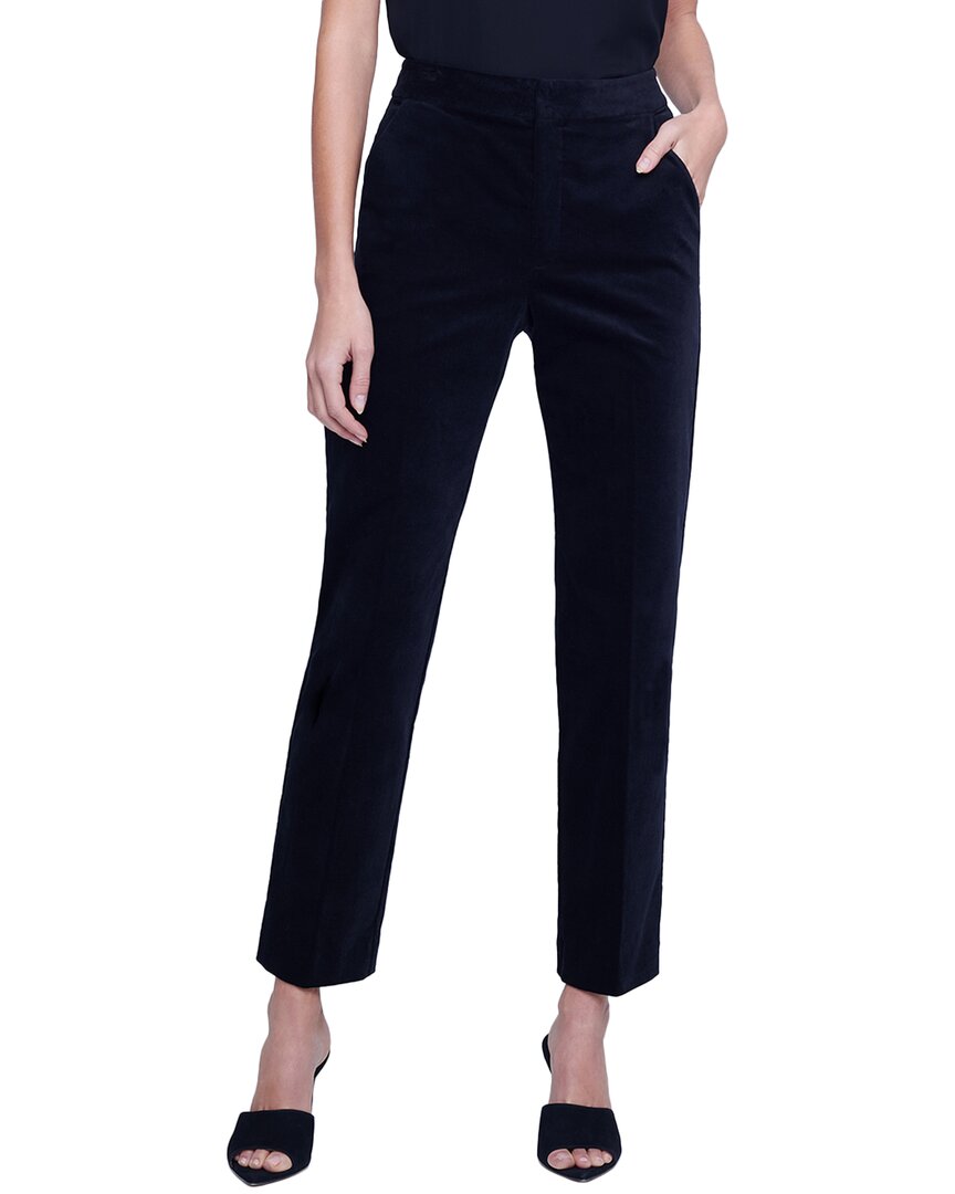 L Agence Rebel Slim Fit Stretch Cotton Ankle Trousers