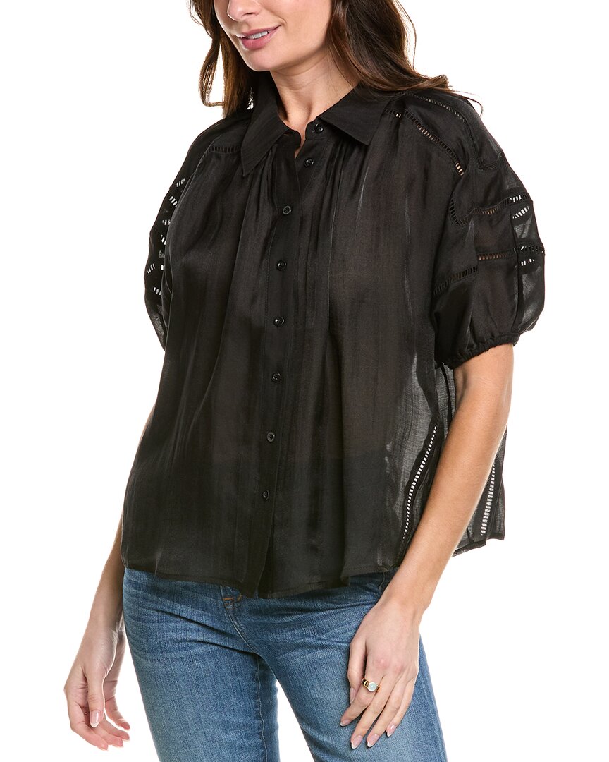 Gracia Chiffon Top In Black