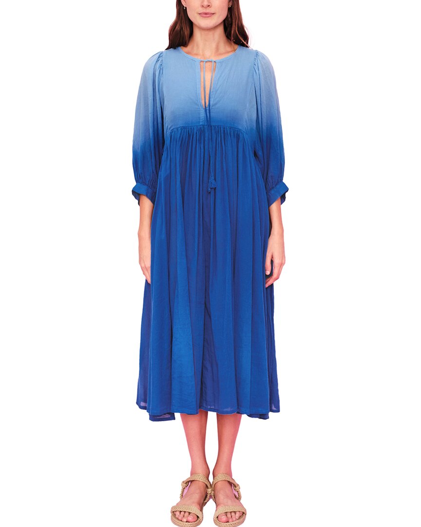Shop Sundry Blouson Sleeve Midi Dress In Blue