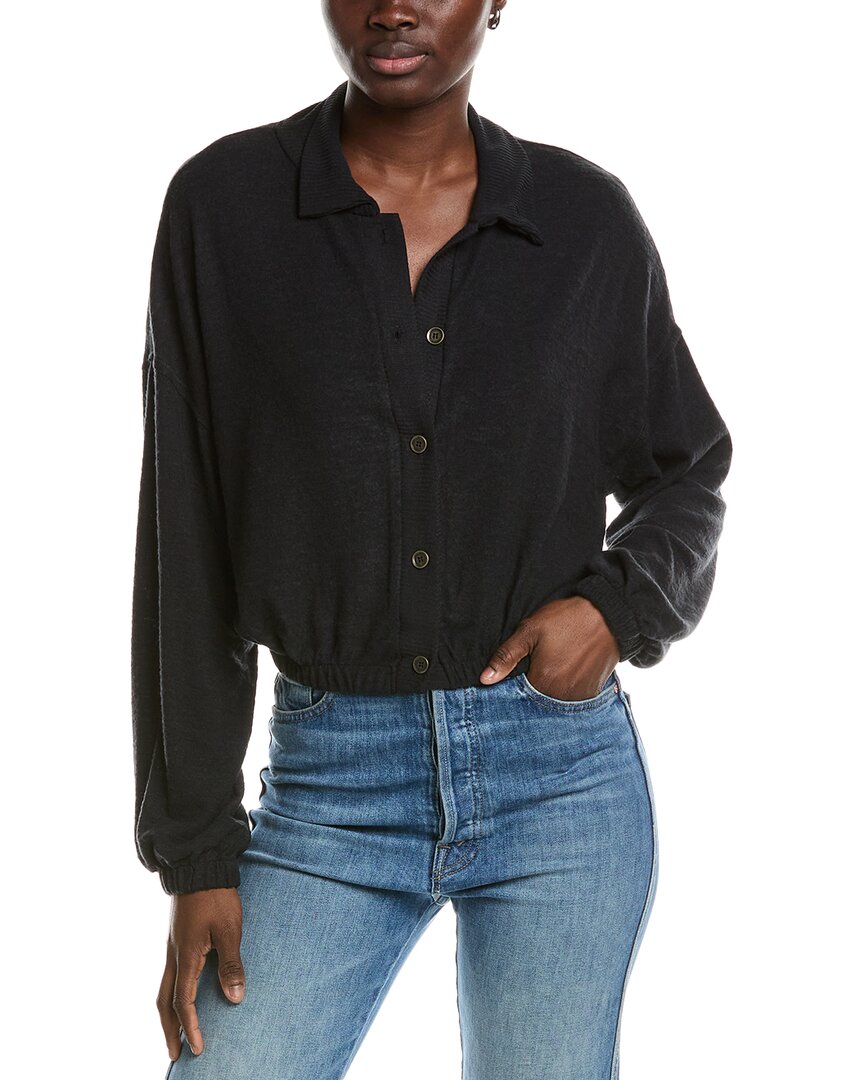 PROJECT SOCIAL T PROJECT SOCIAL T CIARA COLLARED BUTTON FRONT COZY TOP 