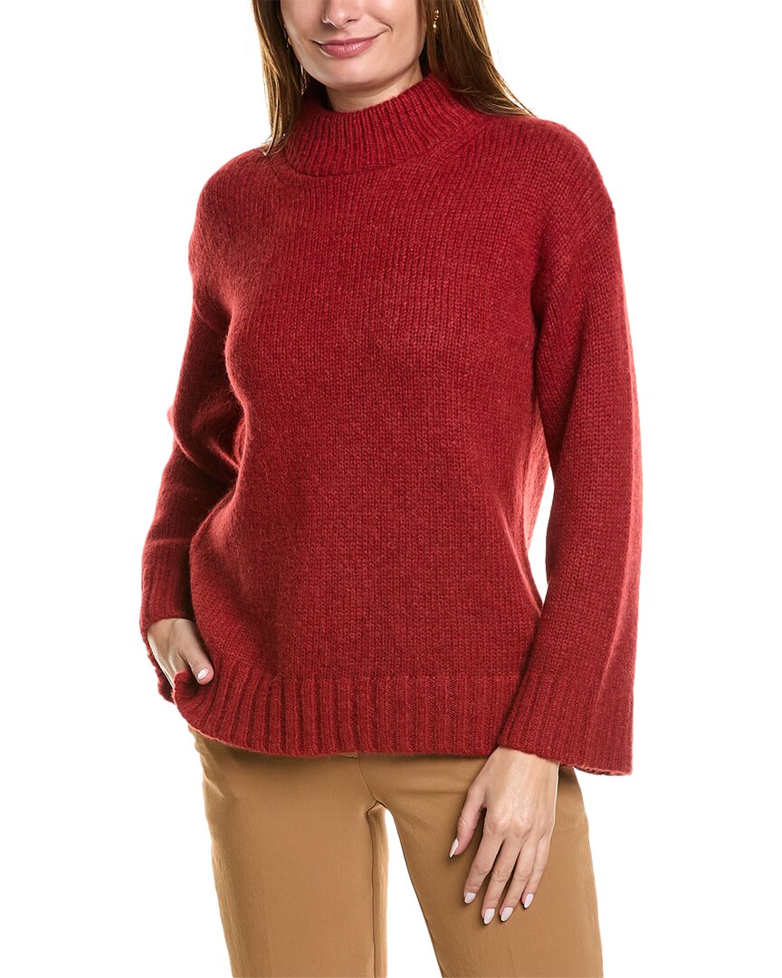Shop Rebecca Taylor Oversized Alpaca & Wool-blend Sweater In Red