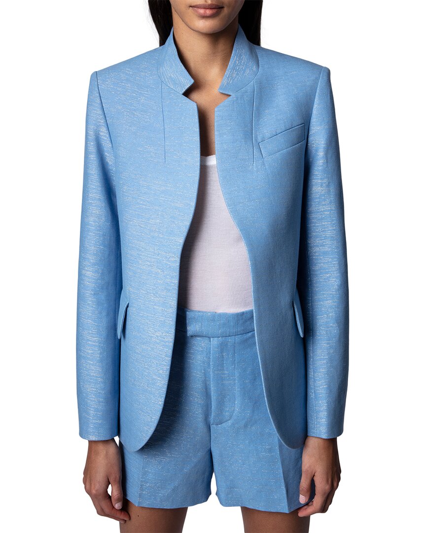 Zadig & Voltaire Very Cotton And Linen Jacket With Lurex Thread In Nocolor
