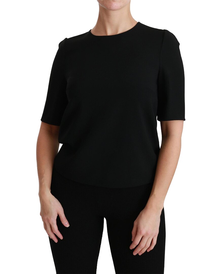 Shop Dolce & Gabbana Black Short Sleeve Casual Top Stre