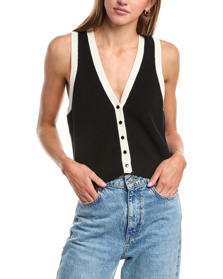 525 America Claudia Knitted Vest In Black In Black