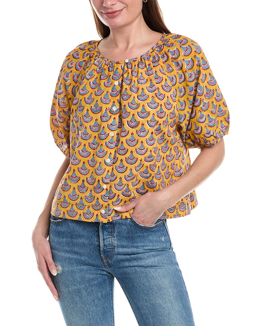 Lilla P Elbow Sleeve Blouse In Yellow
