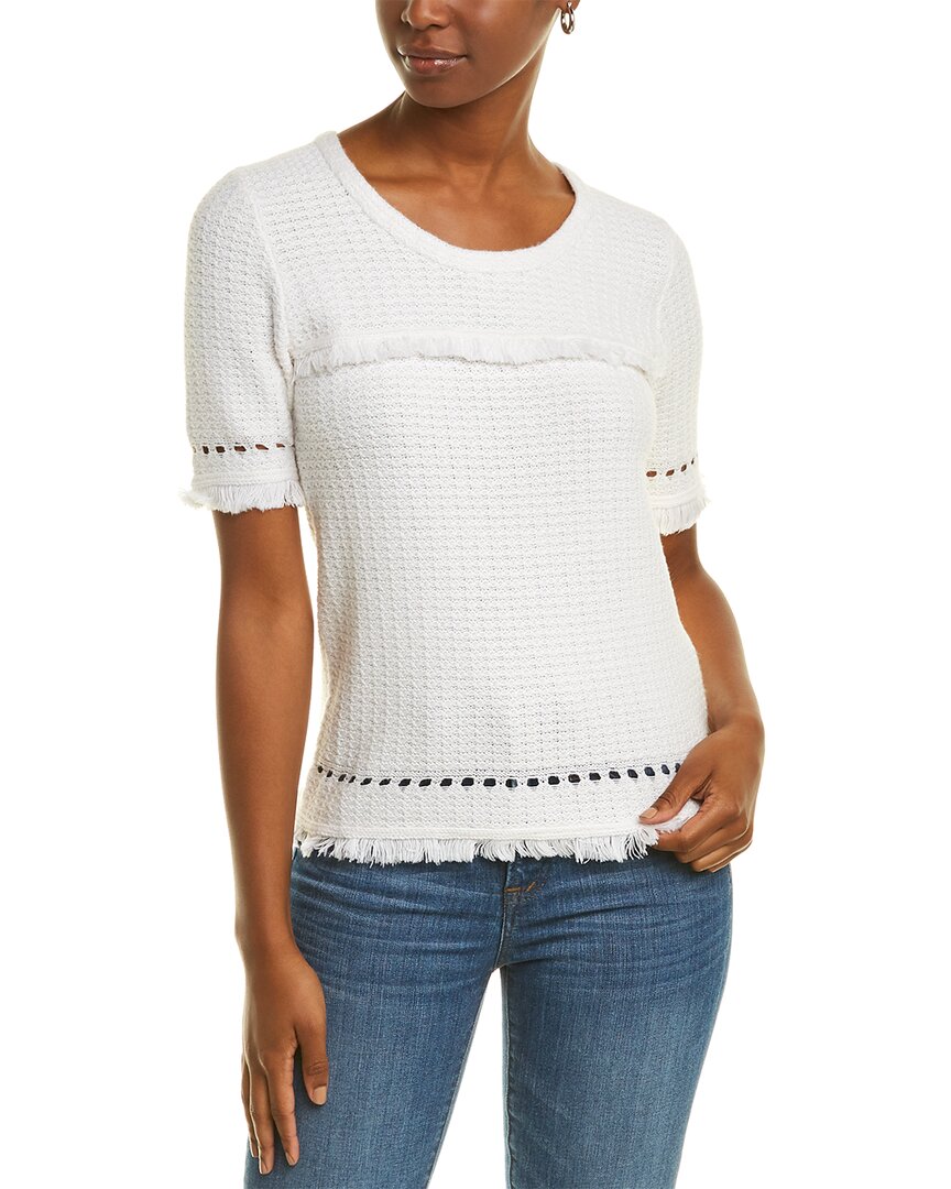 Image of Two Bees Cashmere Tilly Fringe Cashmere-Blend T-Shirt