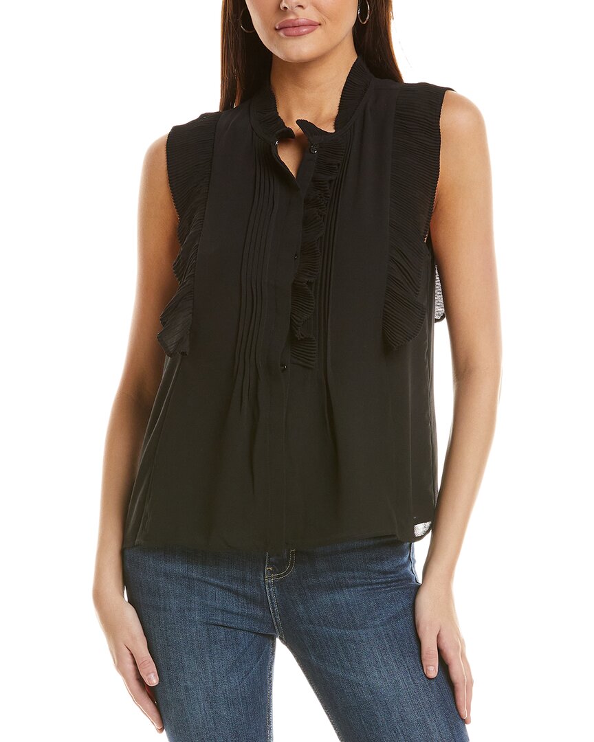 Cece Frill Blouse In Black