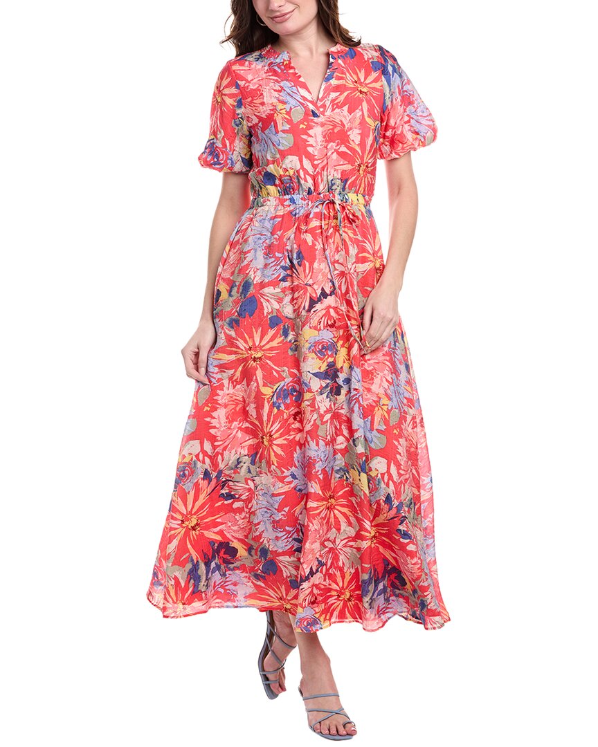 Vince Camuto Puff Sleeve Maxi Dress In Pink