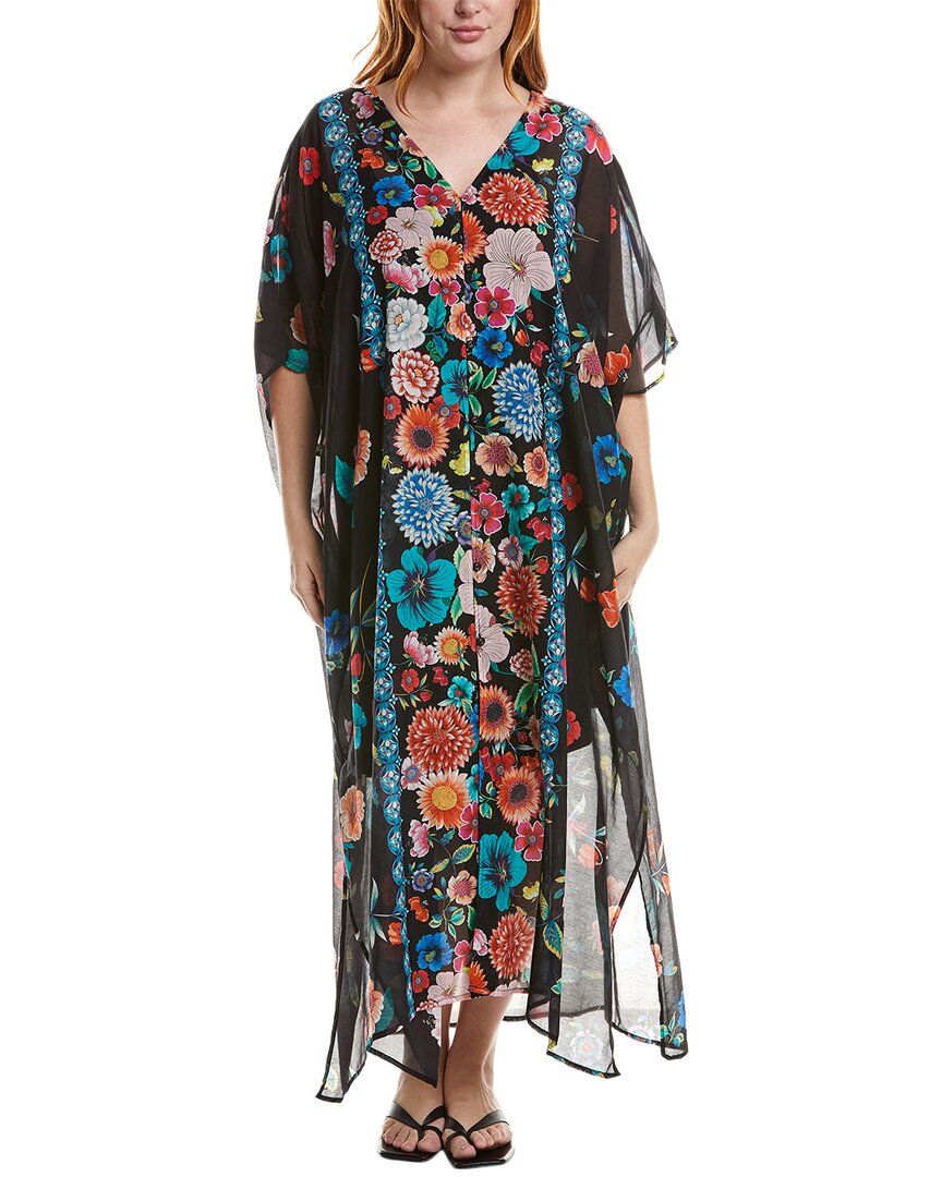 JOHNNY WAS JOHNNY WAS PLUS PALACE SILK-BLEND KAFTAN