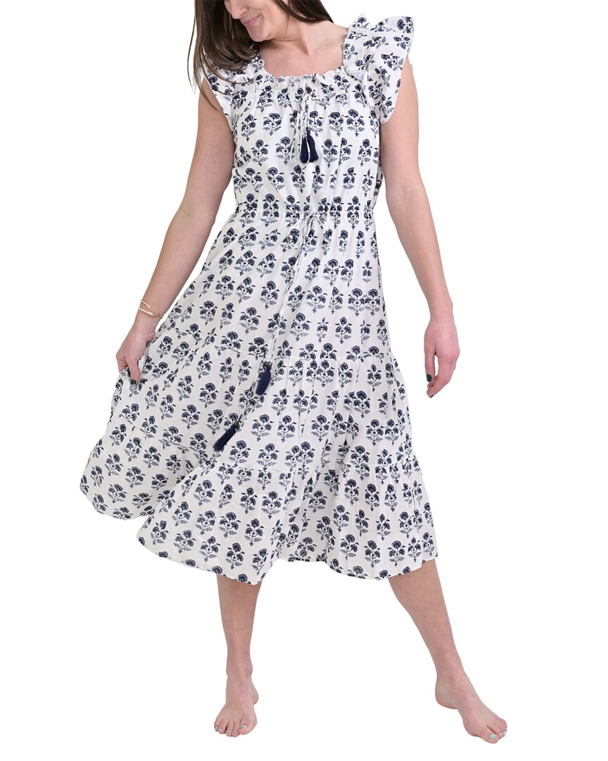 POMEGRANATE POMEGRANATE FLUTTER SLEEVE PEASANT DRESS