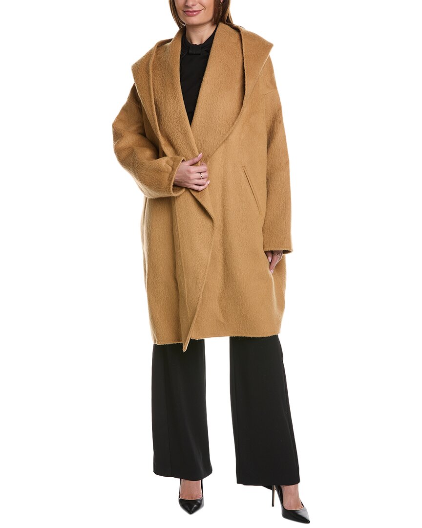Shop Michael Kors Collection Alpaca, Mohair, & Wool-blend Coat In Brown