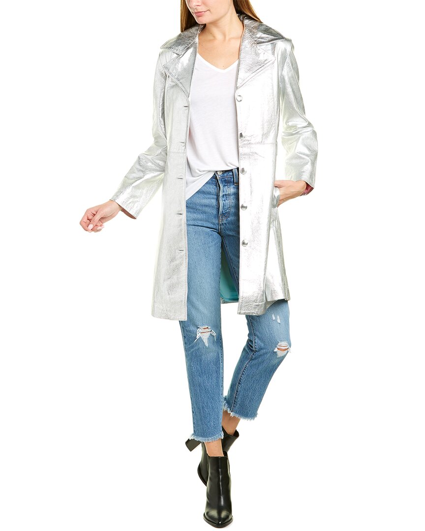 Image of THE MIGHTY COMPANY Highbridge Leather Trench Coat