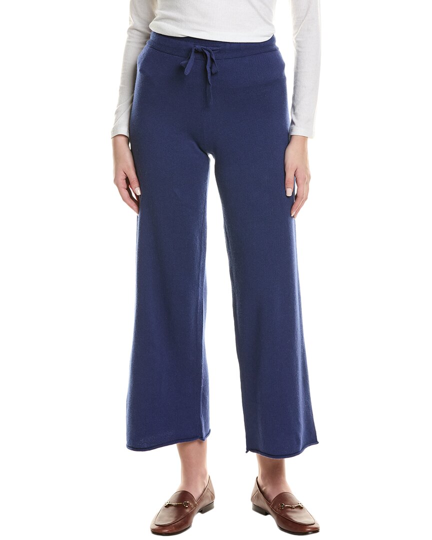 Hannah Rose Terry Stitch Cashmere-blend Pant In Blue