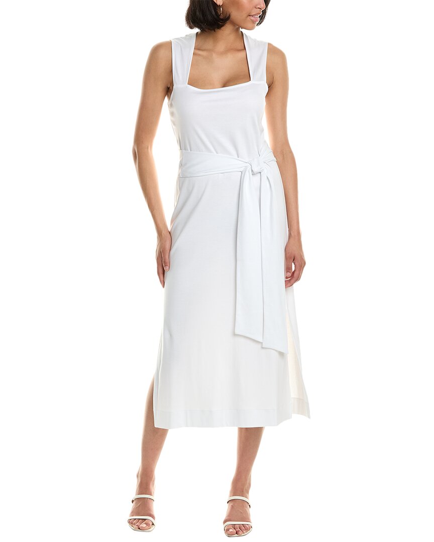 Shop Vince Tie Waist Midi Dress In White