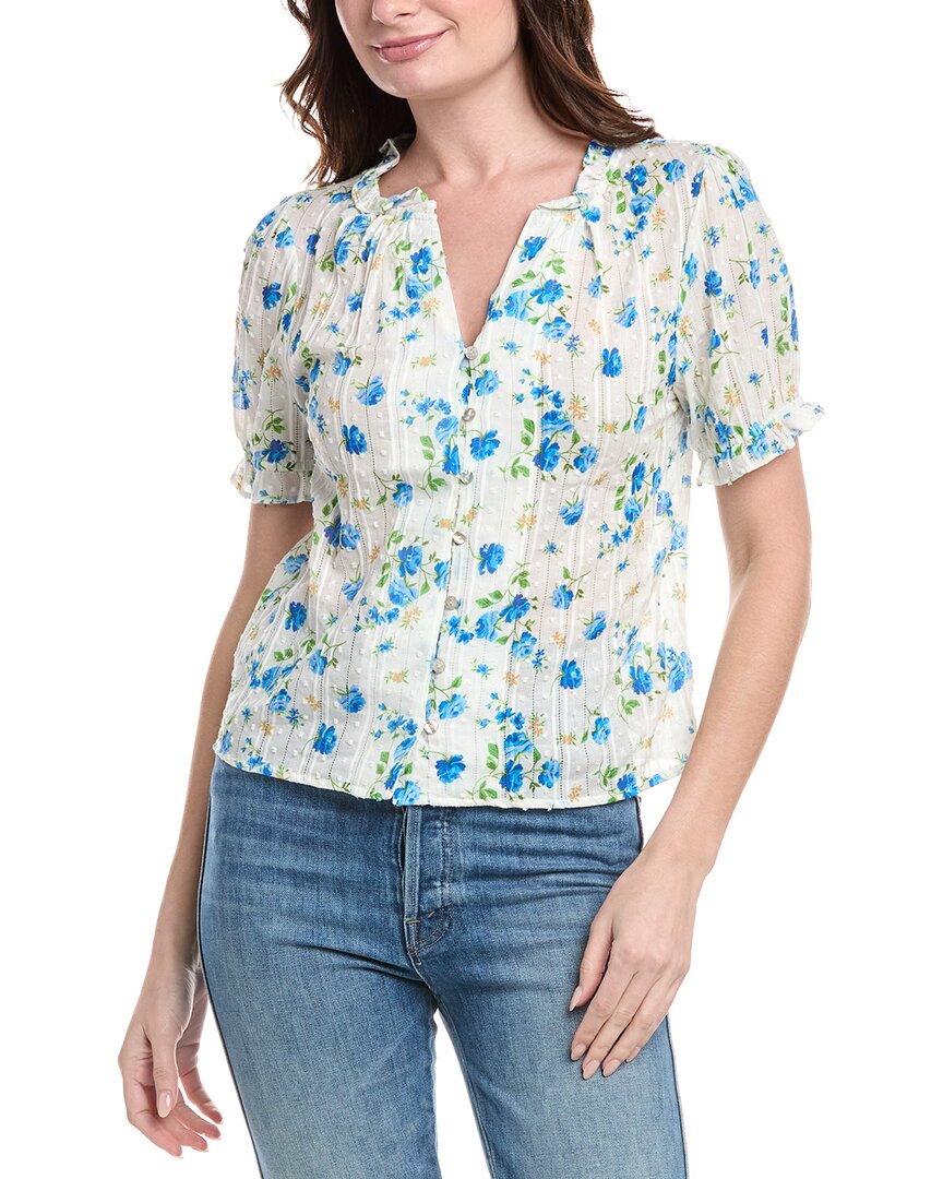 Nanette Lepore Swiss Dot Blouse In White