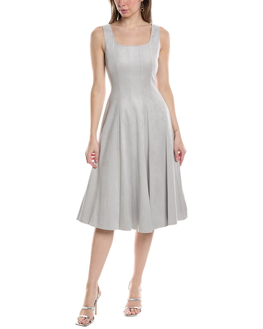 Shop Elie Tahari Paneled A-line Dress In Grey