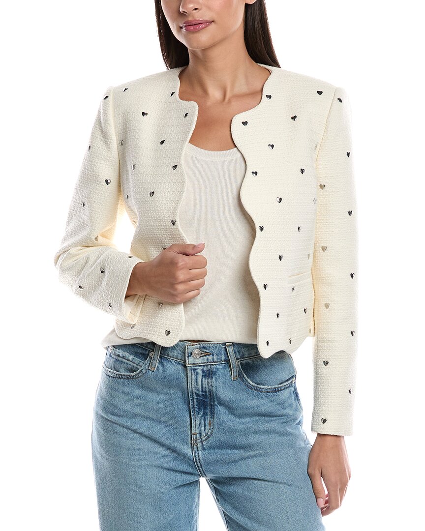 Elie Tahari The Celia Open-front Heart Stud Jacket In Multi