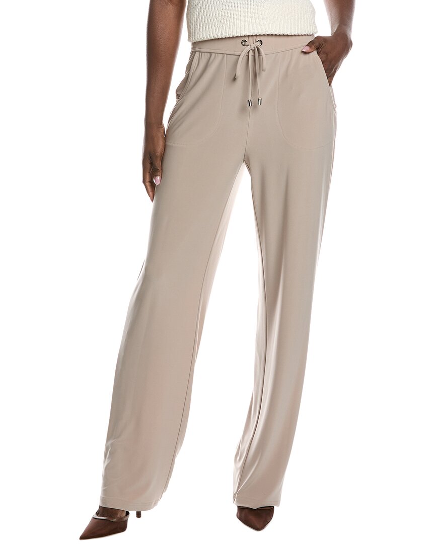 Joseph Ribkoff Hexagonal Jacquard Pant In Brown