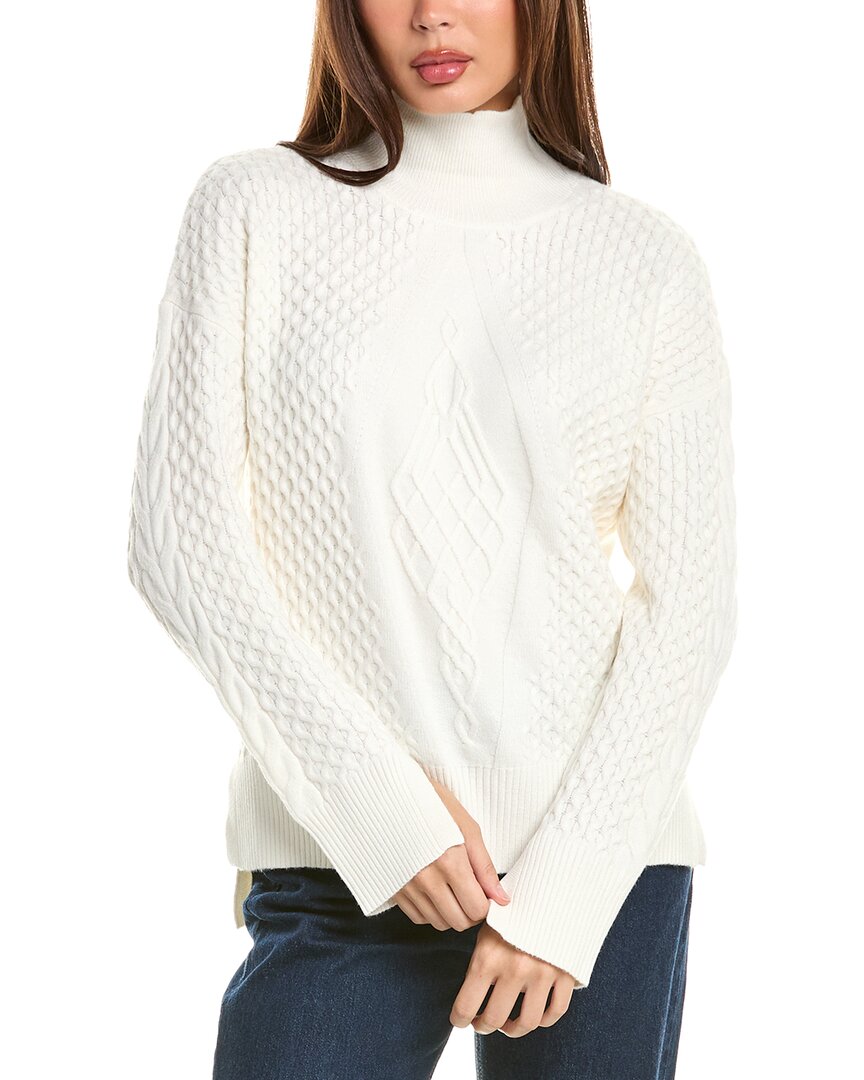 Stella + Lorenzo Turtleneck Sweater In White