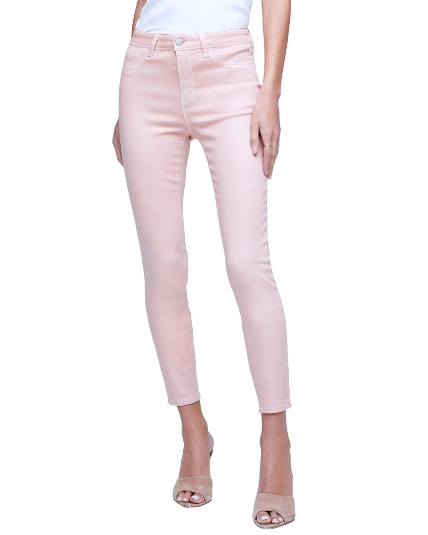 Shop L Agence L'agence Margot High-rise Skinny Mix Stitch Jean Dusty Pink Jean