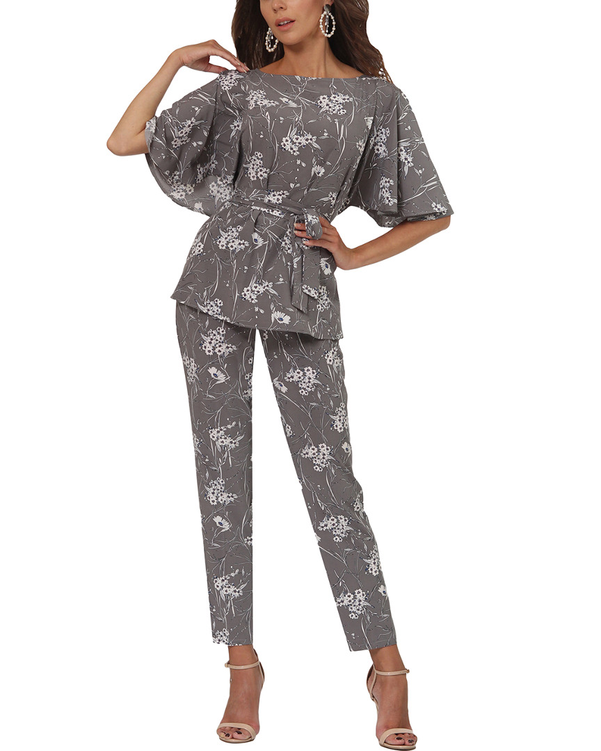 Image of Lila Kass pc Silk-Blend Blouse & Pant Set