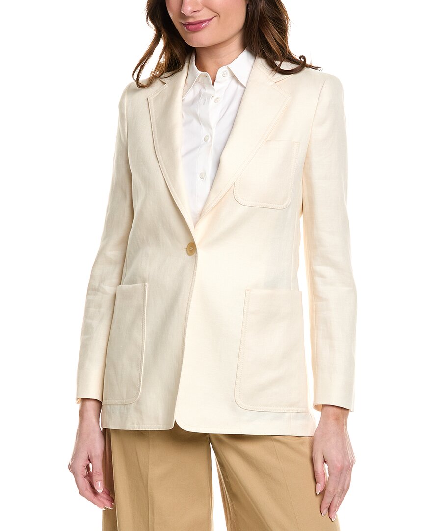 Shop Max Mara Boemia Linen Blazer In White