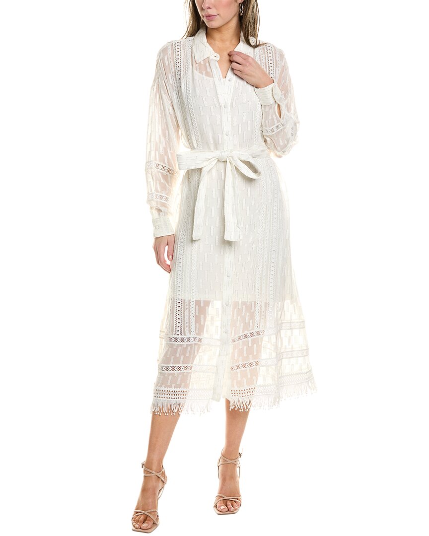Shop Rococo Sand Lace Insert Shirtdress In White