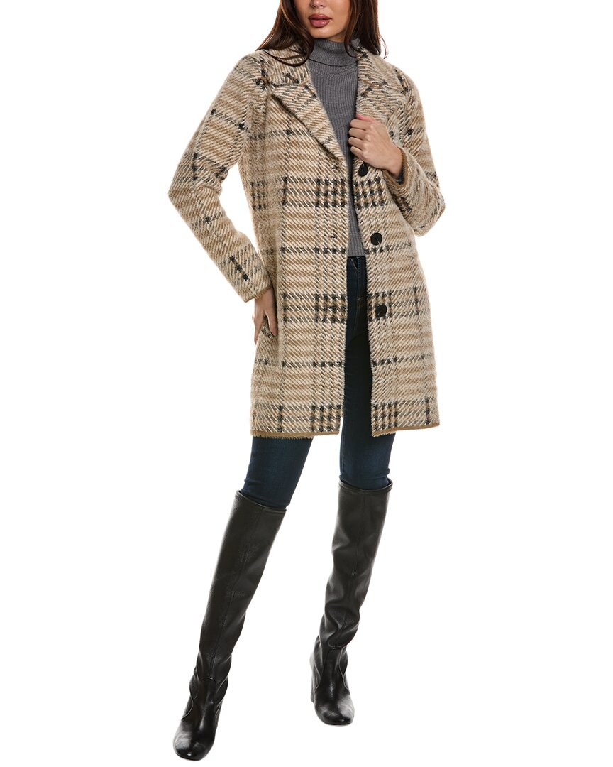 Nvlt Eyelash Knit Plaid Coat Jacket