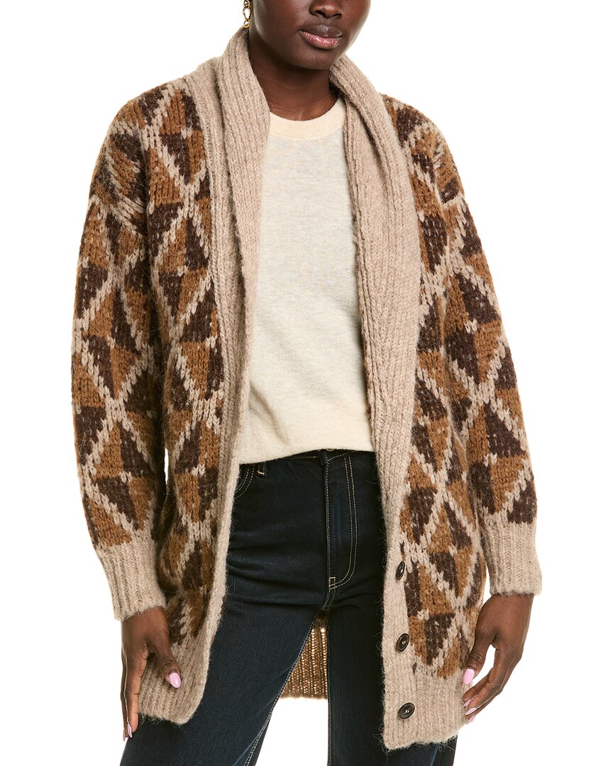 Frame Cardigan Aus Einer Alpakamischung Mit Intarsienmuster In Brown