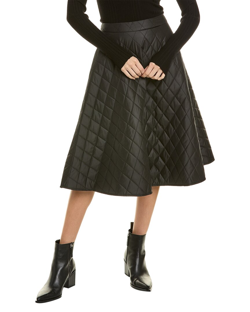Shop Gracia Quilted A-line Skirt In Black