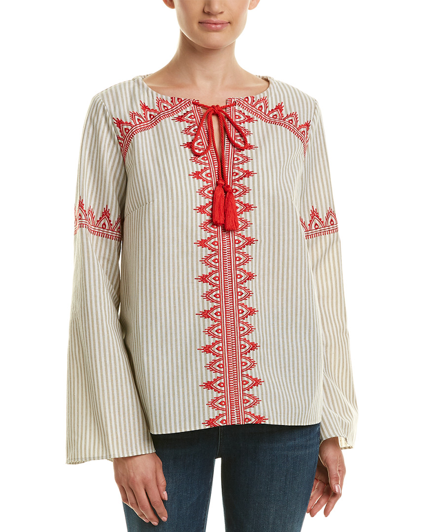 Image of The Jetset Diaries Essence Linen-Blend Top