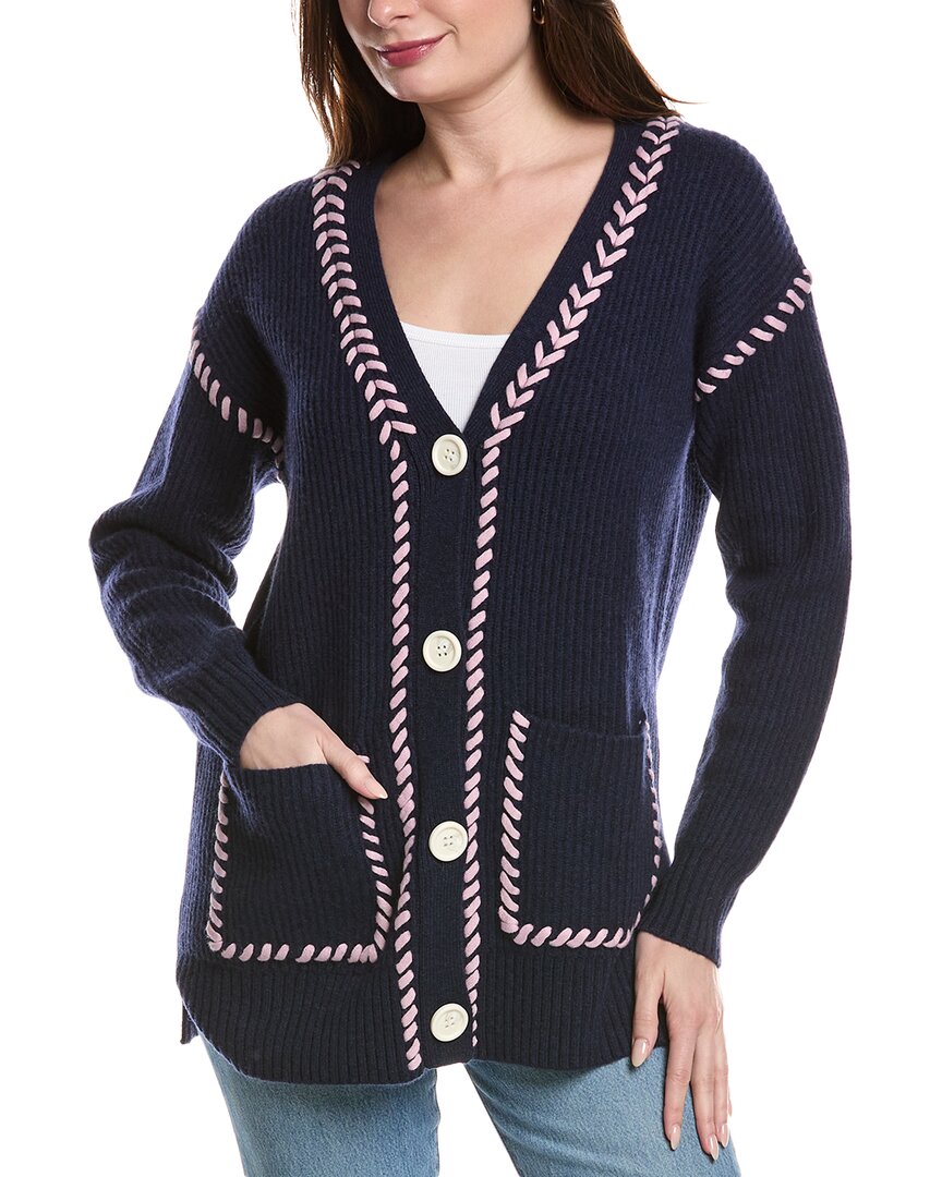 Johnny Was The Solid Whipstitch Cardigan In Blue
